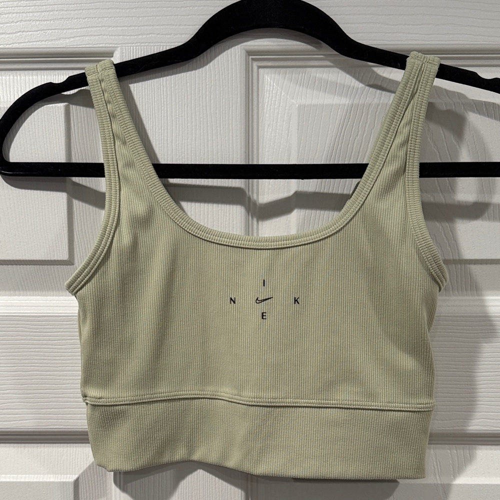 Nike Women's Sage Green Dri-Fit double lined Sports Bra